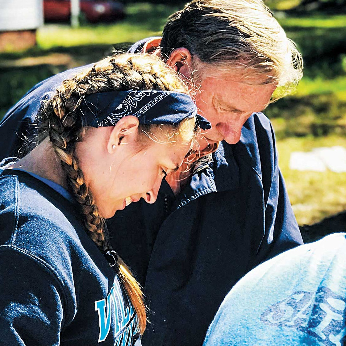Collage of images of students, faculty and staff working at various service sites on spring break