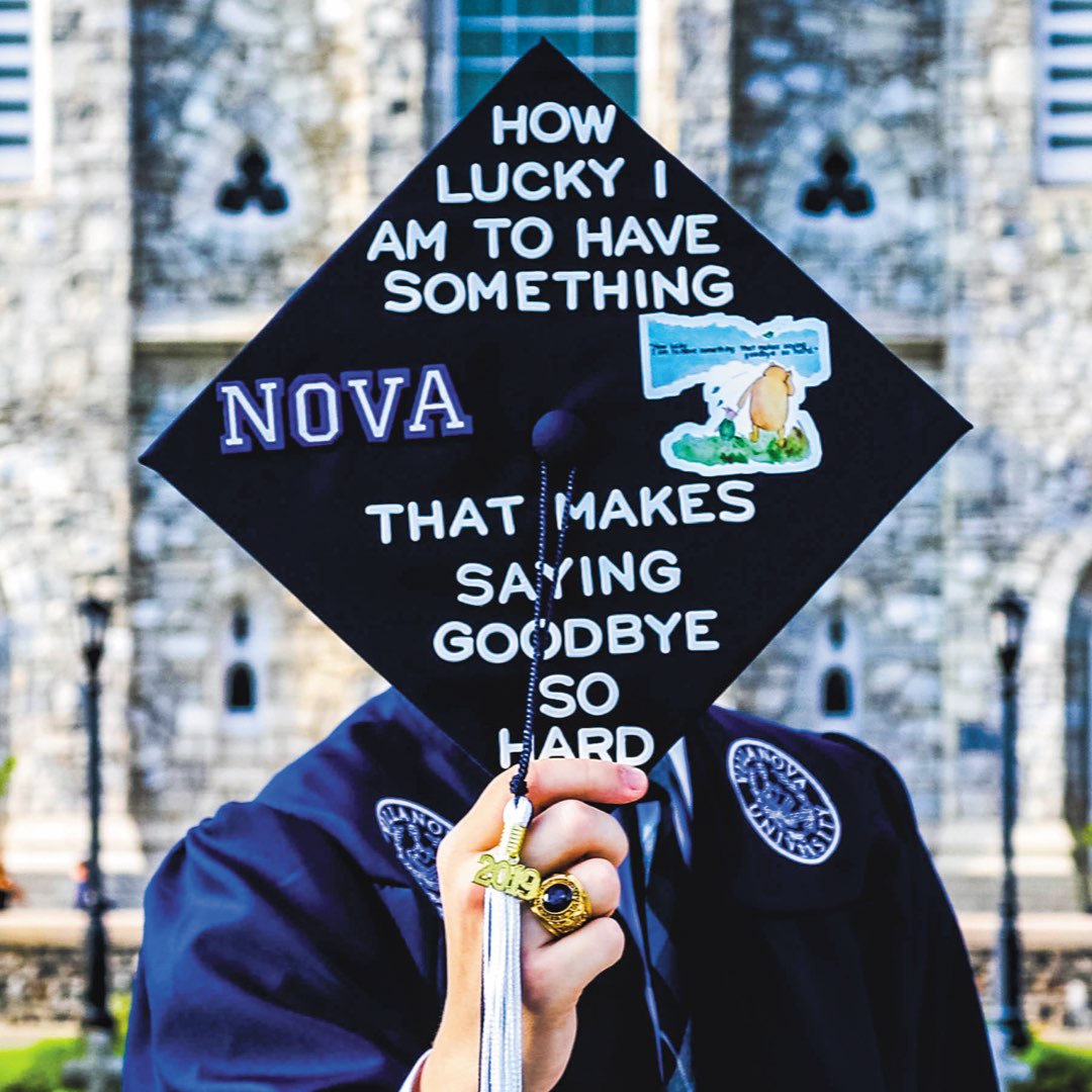 Cap reads “NOVA: How lucky I am to have something that makes saying goodbye so hard.”