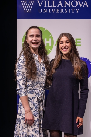 Nika Kirillova (left) took first place at the 2025 Villanova 3MT Competion, and Valerie Lallo took second place and won the People's Choice award. Nika Kirillova (left) took first place at the 2025 Villanova 3MT Competion, and Valerie Lallo took second place and won the People's Choice award.
