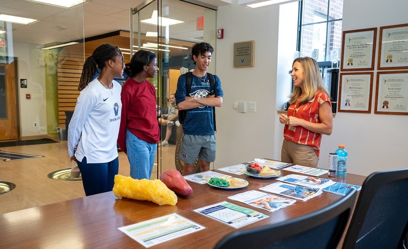 Well Being Coaching A Villanova nutritionist counsels students during a coaching session