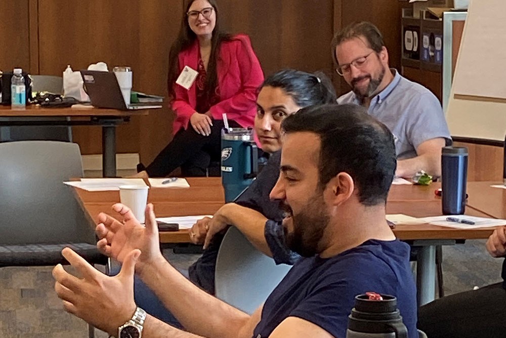 Faculty attending a sustainability curriculum workshop