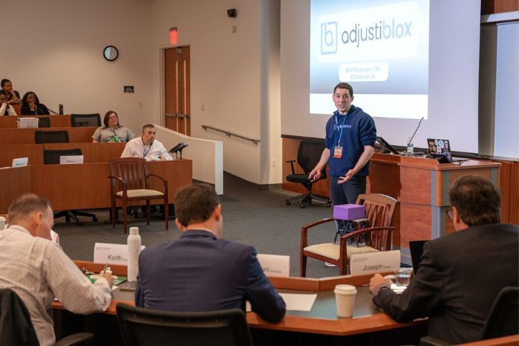 Brett Mastrangelo Delivers Presentation on Adjustiblox.