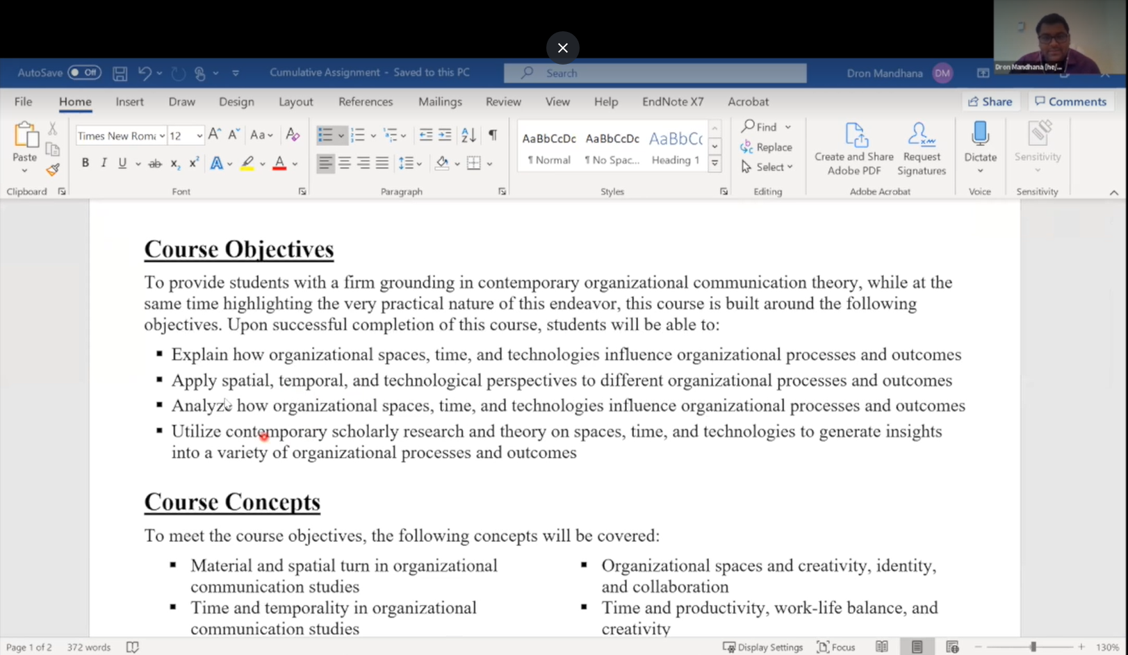 Dron M. Mandhana, Ph.D., Communication